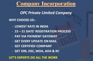 Online OPC Registration in India