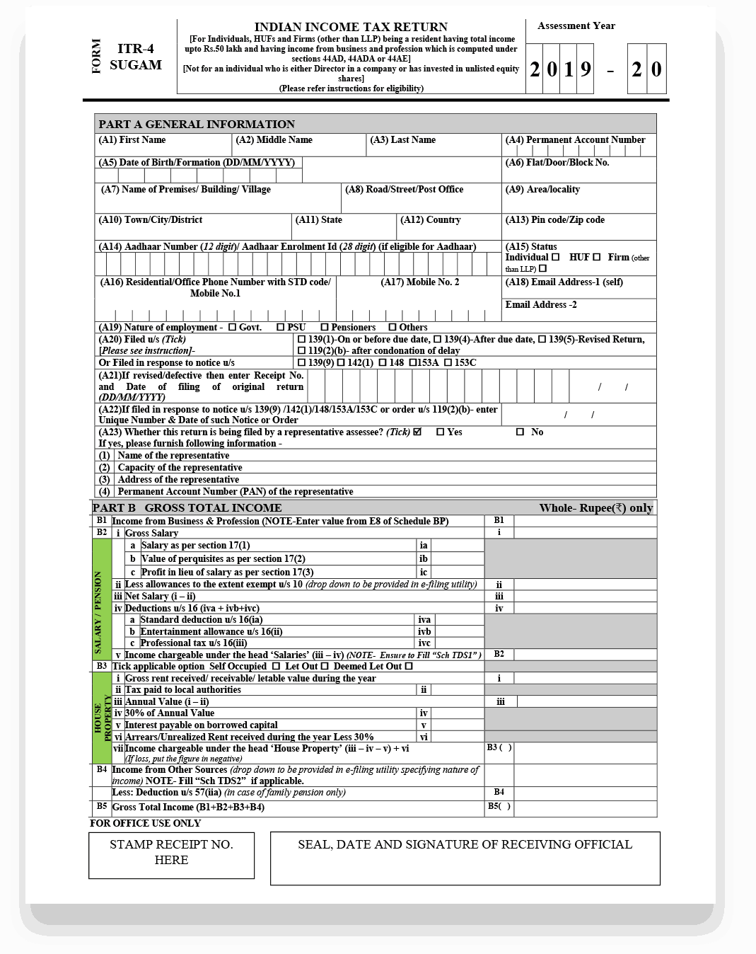 ITR-4 Format